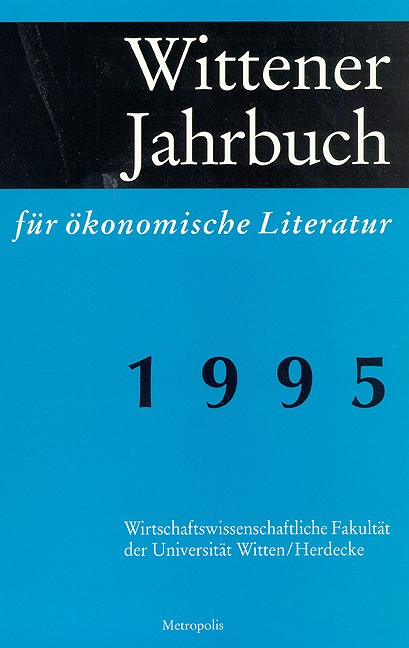 Wittener Jahrbuch für ökonomische Literatur