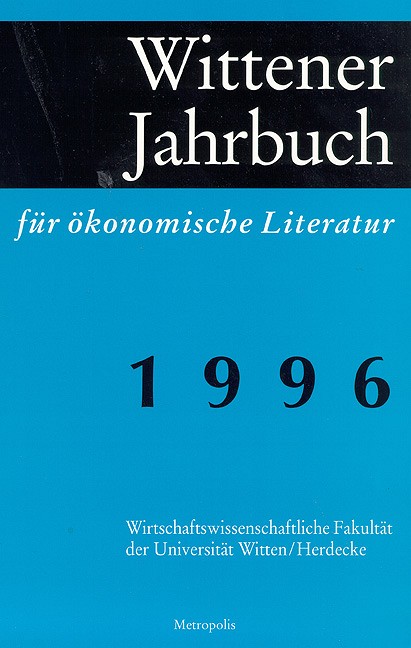 Wittener Jahrbuch für ökonomische Literatur